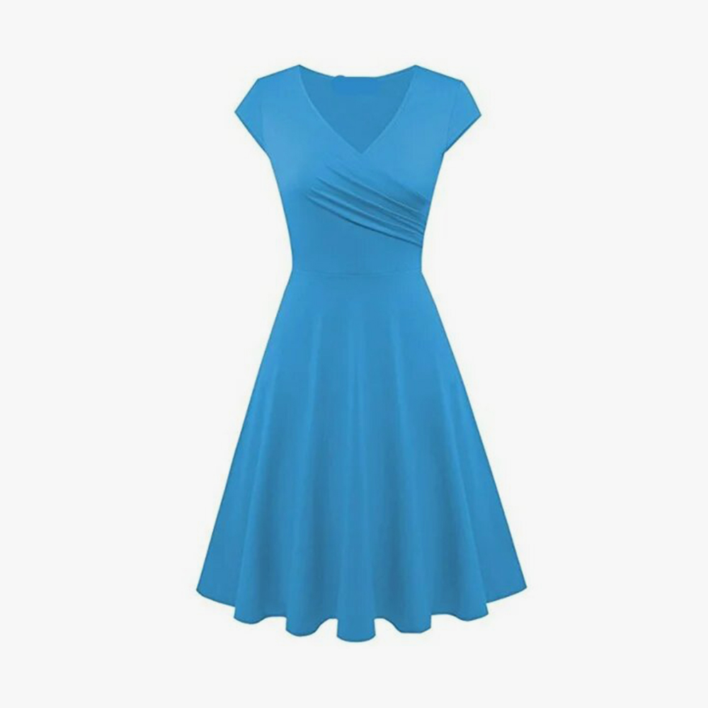 Summer Women Dresses V-Neck Bodycon Casual Dress Elastic Cotton Sexy Office Sundress - Image 2
