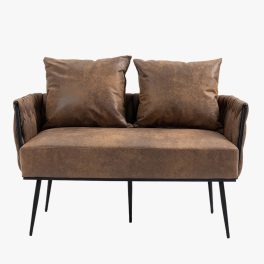 Coolmore Velvet Accent Sofa with Metal Frame &ndash; Modern Upholstered Arm Sofa